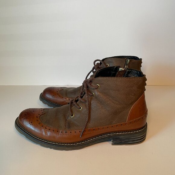 Mens Real Leather Business Ankle Boots Shoes Brogue Carve Wing Tip Fur Inside 11 - Picture 4 of 9